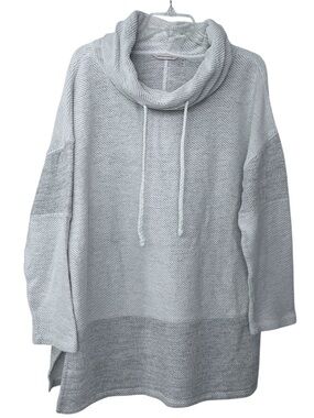 Soft Surroundings Cozy Cowl Neck Cotton Knit Sweater - Light Gray XL